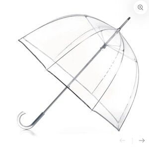 Totes Clear Bubble Umbrella with Clear Acrylic Handle nwt retro
